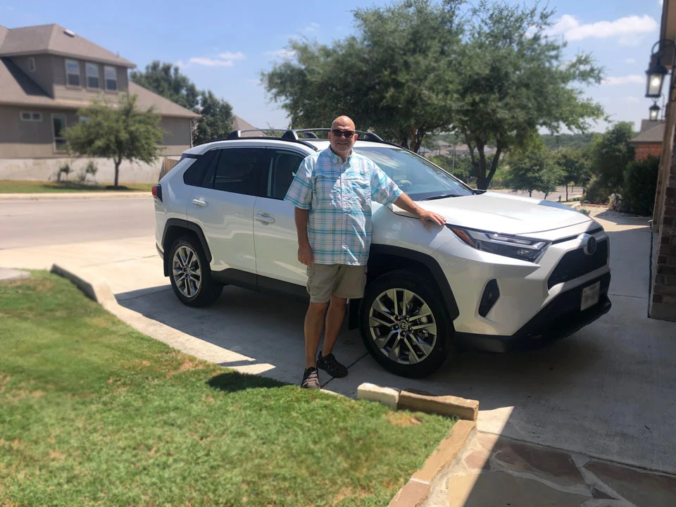 James W. Jr. with his new car